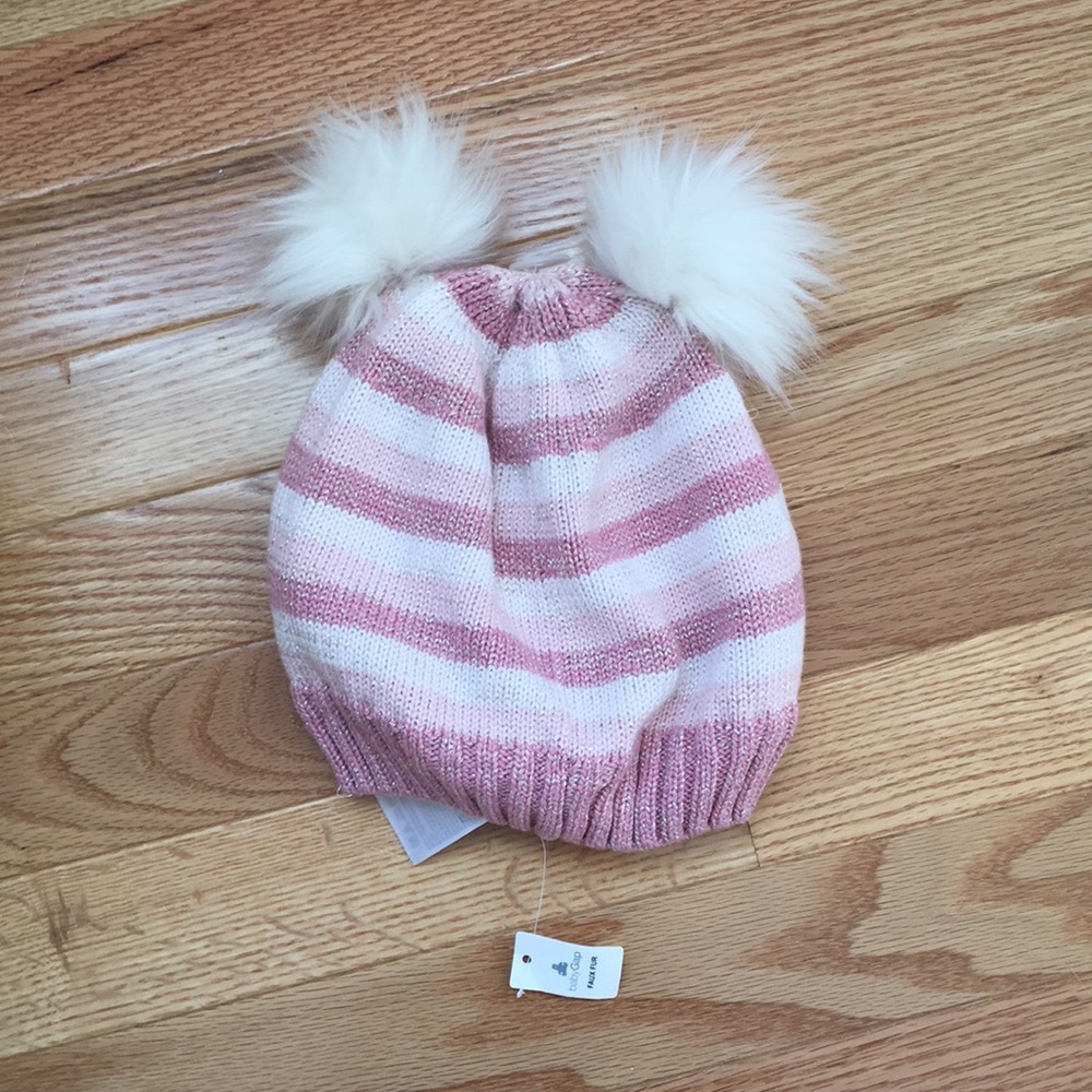 Pink Faux Fur Baby Gap Beanie